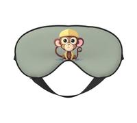Cute Monkey Print Soft Eye Mask Beneficial Block Light Nap Night Use Travel Camping Meditation Yoga