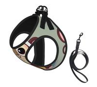 Cute Monkey Print Soft Mesh Dog Harness and Leash Set Pet Puppy Cat Comfort Padded Vest No Pull Harnesses
