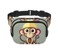 Cute Monkey print Womens Fanny Pack Everyday Hip Pouch Waist Bag for Travel Outdoor Running Hunting for Adult, Black, One Size