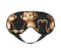 Cute Monkey Printing Double-Sided Eye Mask,Blackout for Sleeping, Comfort Sleep Eye Mask for All-Occasion