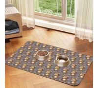 Cute Monkey Printing Pet Absorbent Leather Tablecloth For Dogs Cats Food Mat 23.62in*15.75in 4mm Thick