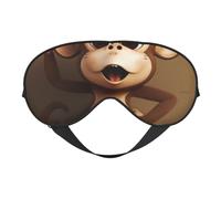 Cute Monkey Printing Sleep Mask for Women Men Double-Sided Print Soft Silk Eye Masks Eye Sleep Shade Cover