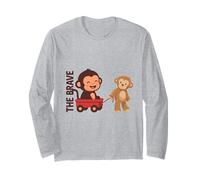 Cute Monkey Punch Baby Graphic The Brave Long Sleeve T-Shirt