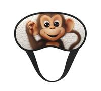 Cute Monkey Sleep Mask for Side Sleeper, Blackout Eye Mask for Women Men, Zero Pressure Sleeping Masks Soft Breathable Eye Cover Comfortable Blindfold Eyeshade for Night Sleep