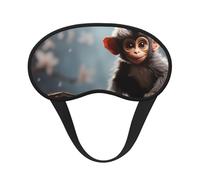Cute Monkey Sleep Mask for Side Sleeper Soft Breathable Sleeping Eye Mask Blackout Silk Eye Sleep Shade Cover with Elastic Strap Night Blindfold for Women Men Travel Nap