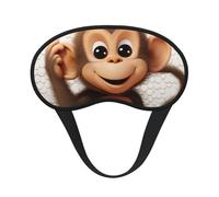 Cute Monkey Sleep Mask for Women Girls Men Soft Comfortable Eye Mask with Adjustable Strap Blackout Eye Sleep Shade Cover for Travel Yoga Nap Shift Work
