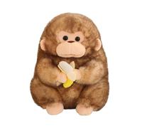 Cute Monkey Stuffed Animal For Girls - Soft Comfort Doll For Sleeping | Golden Brown Monkey Plush 30cm | Nursery Bedroom Decor, Sofa Throw Pillow, Birthday