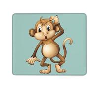 Cute Monkey Thick Comfort Mouse Pad with Lock Edge Design, Large Non-Slip Rubber Base Desk Mat for Office