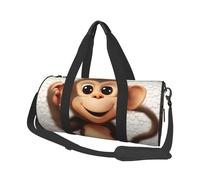 cute monkey Travel Duffle Bag Carry On Weekender Overnight Bag Sport Gym Bag for Women Men Foldable Travel Duffle Round Duffle Bag for Travel Sports Gym, Black, One Size