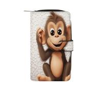 Cute Monkey Wallet Multifunctional Leather Wallets for Men Compact Long Wallet Credit Card Holder Passport Bag