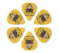Cute Monkey With Bananas Thumbs Up Guitar Picks 6 Pack Thin Medium Heavy Thickness Guitars Pick For Acoustic Electric Guitar Ukulele Bass 0.71mm