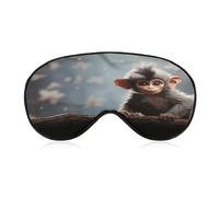 Cute Monkey1 Sleep Mask,Adjustable Strap Sleeping Mask, Complete Light Blocking Sleep Shade Cover,Soft Breathable Comfortable Blindfold for Women and Men