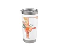 Cute Monogram Initial Coloured Letters Flowers Capital F Stainless Steel Insulated Tumbler