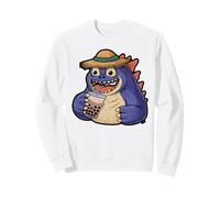 Cute Monster Drinking Bubble Tea Sweatshirt