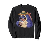 Cute Monster Drinking Bubble Tea Sweatshirt