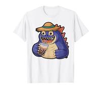 Cute Monster Drinking Bubble Tea T-Shirt