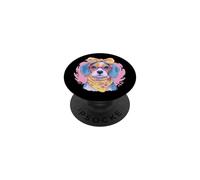 Cute Monster Fantasy Character Portrait Graphic Blue Pink PopSockets Adhesive PopGrip