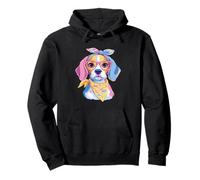 Cute Monster Fantasy Character Portrait Graphic Blue Pink Pullover Hoodie