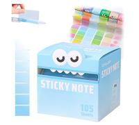 Cute Monster Pattern Sticky Note, 105-Sheet Funny Pastel Animal Notes with Pull-Out Dispenser, Self Adhesive Cartoon Notes Memo Pads for Office, School & Planners(Multicolor-D)