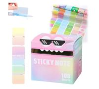 Cute Monster Pattern Sticky Note, 105-Sheet Funny Pastel Animal Notes with Pull-Out Dispenser, Self Adhesive Cartoon Notes Memo Pads for Office, School & Planners(Multicolor-I)
