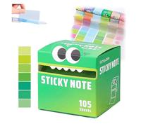 Cute Monster Pattern Sticky Note, 105-Sheet Funny Pastel Animal Notes with Pull-Out Dispenser, Self Adhesive Cartoon Notes Memo Pads for Office, School & Planners(Multicolor-A)