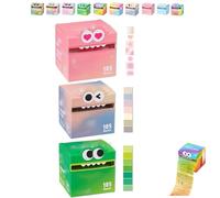Cute Monster Pattern Sticky Note, 105-Sheet Funny Pastel Animal Post It Notes, Self Adhesive Cartoon Notes Memo Pads, Notepads Stationery, Small to Do List, Office School Tab Supplies (B-3PCS)