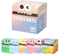 Cute Monster Pattern Sticky Note,105 Sheets/Roll Self Adhesive Memo Pads with Pull-Out Dispenser,Funny Pastel Animal Post It Notes for to-Do List, Planner, Journaling, Office & School Supplies (#E)