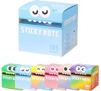Cute Monster Pattern Sticky Note,105 Sheets/Roll Self Adhesive Memo Pads with Pull-Out Dispenser,Funny Pastel Animal Post It Notes for to-Do List, Planner, Journaling, Office & School Supplies (#C)