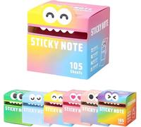 Cute Monster Pattern Sticky Note,105 Sheets/Roll Self Adhesive Memo Pads with Pull-Out Dispenser,Funny Pastel Animal Post It Notes for to-Do List, Planner, Journaling, Office & School Supplies (#B)