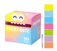 Cute Monster Pattern Sticky Note,105pcs/Box Funny Pastel Animal Post It Notes,Upgraded Self Adhesive Cartoon Notes Memo Pads,Notepads Stationery, Small to Do List, Office School Tab Supplies (Style-A)
