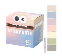Cute Monster Pattern Sticky Note,105pcs/Box Funny Pastel Animal Post It Notes,Upgraded Self Adhesive Cartoon Notes Memo Pads,Notepads Stationery, Small to Do List, Office School Tab Supplies (Style-D)