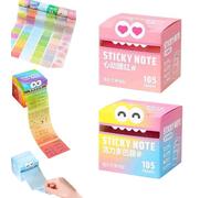 Cute Monster Pattern Sticky Note,105pcs/Box,Self Adhesive Cartoon Notes,Fun Pastel Pull-Out Memo Pads,Notepads Stationery,Small to Do List Notes,Office School Tab Supplies (C)