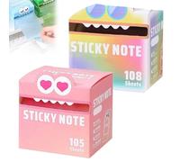 Cute Monster Pattern Sticky Note, Cartoon Pastel Gradient Animal Post It Notes, Self Adhesive to Do List, Easy Funny Pull-Out Notes Memo Pads, Notepads Stationery Great Back to School Gift(2PCS B)