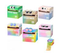 Cute Monster Pattern Sticky Note, Fun Pastel Pull-Out Memo Pads, Self Adhesive Cartoon Notes Memo Pads, Small to Do List, Office School Tab Supplies, 105PCS/Box (6PCS-B)