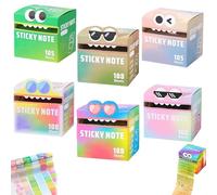 Cute Monster Pattern Sticky Note, Fun Pastel Pull-Out Memo Pads, Self Adhesive Cartoon Notes Memo Pads, Small to Do List, Office School Tab Supplies, 105PCS/Box (6PCS-B)