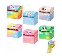 Cute Monster Pattern Sticky Note, Fun Pastel Pull-Out Memo Pads, Self Adhesive Cartoon Notes Memo Pads, Small to Do List, Office School Tab Supplies, 105PCS/Box (6PCS-A)