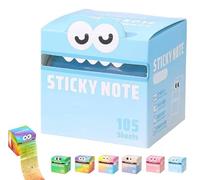 Cute Monster Pattern Sticky Note, Fun Pastel Pull-Out Memo Pads, Self Adhesive Cartoon Notes Memo Pads, Pastel Animal Post It Notes, Small to Do List, 105 Sheets/Roll (Style-F)