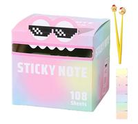 Cute Monster Pattern Sticky Note, Fun Pastel Pull-Out Memo Pads, Vibrant Gradient Design, Easy Post Memo Pads, Great Back to School Gift for Teachers & Students, 105 Sheets/Roll (#I)