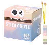 Cute Monster Pattern Sticky Note, Fun Pastel Pull-Out Memo Pads, Vibrant Gradient Design, Easy Post Memo Pads, Great Back to School Gift for Teachers & Students, 105 Sheets/Roll (#B)