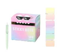 Cute Monster Pattern Sticky Note,Fun Pastel Pull-Out Sticky Notes, Self Pearlescent Adhesive Cartoon Notes,Small to Do List, Office School Tab Supplies, 105pcs/Box (M)