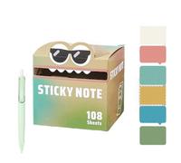 Cute Monster Pattern Sticky Note,Fun Pastel Pull-Out Sticky Notes, Self Pearlescent Adhesive Cartoon Notes,Small to Do List, Office School Tab Supplies, 105pcs/Box (N)