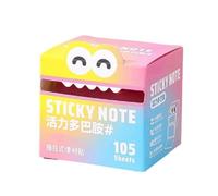 Cute Monster Pattern Sticky Note, Funny Animal Post It Notes,Transparent Monster Pattern Sticky Note Box,Pull-Out Design,Great Back to School Gift for Teachers & Students, 105 Sheets/Roll (C)