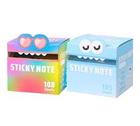 Cute Monster Pattern Sticky Note, Funny Pastel Animal Post It Notes, Fun Pastel Pull-Out Self Adhesive Cartoon Memo Pads, Self Adhesive Cartoon Notes Memo Pads, Back to School Gift (A+I)