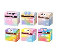Cute Monster Pattern Sticky Note, Funny Pastel Animal Post It Notes, Self Adhesive Pull-Out Memo Pads, Easy Post Memo Pads, Vibrant Gradient Design, Back to School Gift for Teachers Students(6PCS(B))