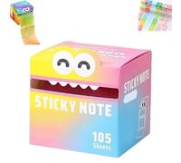 Cute Monster Pattern Sticky Note, Funny Pastel Animal Post It Notes, Transparent Pop up Post Notes, Notepads Stationery, Office School Tab Supplies, for Teachers & Students (Color6)