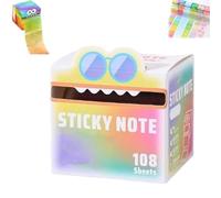 Cute Monster Pattern Sticky Note, Funny Pastel Animal Post It Notes, Transparent Pop up Post Notes, Notepads Stationery, Office School Tab Supplies, for Teachers & Students (Color8)