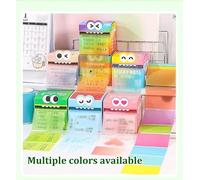 Cute Monster Pattern Sticky Note, Sticky Note Pad, Sheets Pearlescent Sticky Note, Fun Pastel Pull-Out Memo Pads, Notepads Stationery, 105pcs/Box Small to Do List, Office School Tab Supplies (1Pcs-F)