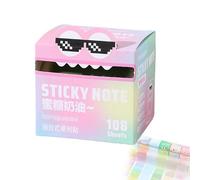 Cute Monster Pattern Sticky Note, Sticky Note Pad, Sheets Pearlescent Sticky Note, Fun Pastel Pull-Out Memo Pads, Notepads Stationery, 105pcs/Box Small to Do List, Office School Tab Supplies (1Pcs-G)