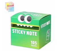 Cute Monster Pattern Sticky Note,Transparent Sticky Notes,Fun Pastel Pull-Out Memo Pads,Clear Pearlescent Notepad Self-Adhesive - 105 Sheets,for Office School Students Notebook Reminders(A)