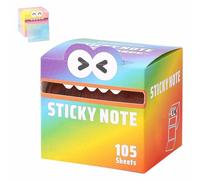Cute Monster Pattern Sticky Note,Transparent Sticky Notes,Fun Pastel Pull-Out Memo Pads,Clear Pearlescent Notepad Self-Adhesive - 105 Sheets,for Office School Students Notebook Reminders(B)
